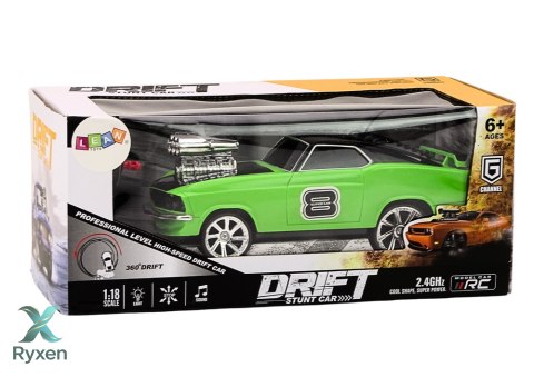 Autko Zdalnie Sterowane 1:18 Drift 360 Światła Dźwięki Zielony