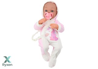 Lalka Bobas Ze Smoczkiem Body Jednorożec Różowy Kocyk Akcesoria 35 cm