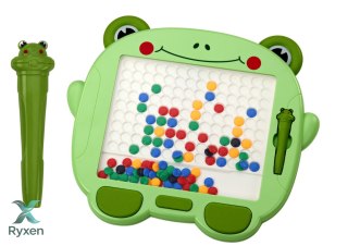 Tablica Magnetyczna Edukacyjna Żabka Rysik Pad Układanka Zielona Koraliki