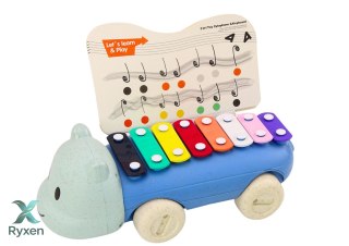Cymbałki Hipopotam Na Kółkach Instrument Dla Dzieci Kolorowe Edukacyjne
