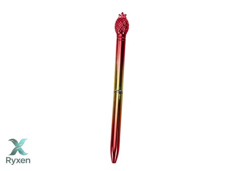Długopis Z Ananasem W Połysku Złoto Kolorowy Niebieski Wkład 0.7mm Mix