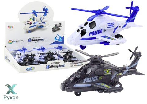 Helikopter Policyjny Biały lub Czarny Napęd Frykcyjny Światło i Dźwięk