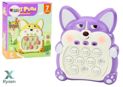 Gra Zręcznościowa Konsola Pop-It Lisek 7 Trybów Gry Fioletowy Sensoryczna