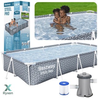Basen Stelażowy Prostokątny Szary 366 x 201 x 66 cm Bestway 561FV