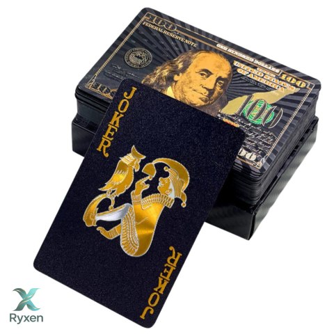 Karty Do Gry Towarzyskiej Eleganckie Banknot Dolar Czarne Talia 54 Karty
