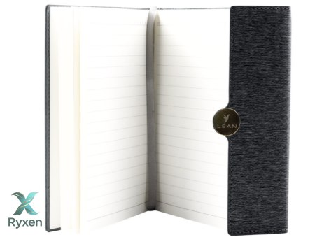Notes Biurowy Na Magnes Notatnik W Linie A5 Z Obiciem Czarny