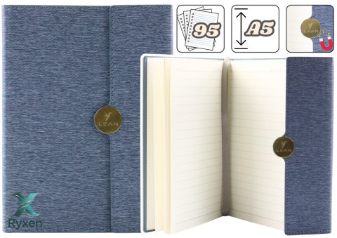 Notes Biurowy Na Magnes Notatnik W Linie A5 Z Obiciem Szary