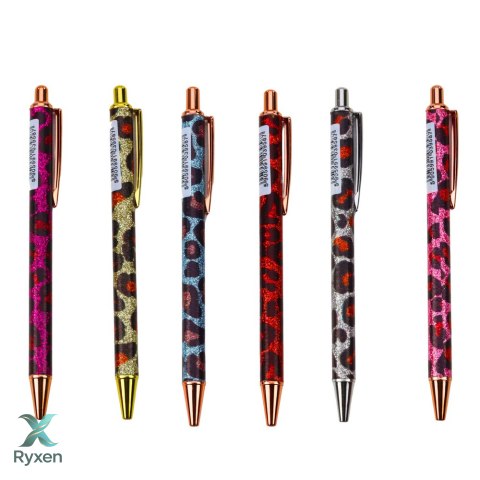 Długopis Metalowy Automatyczny Panterka Niebieski Tusz 1.0mm