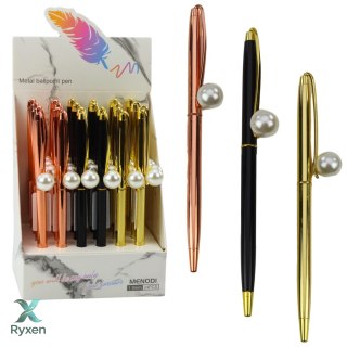 Długopis Metalowy Automatyczny Perła Niebieski Tusz 1.0mm