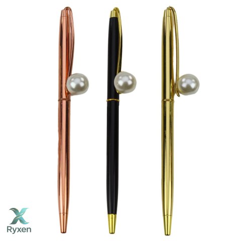 Długopis Metalowy Automatyczny Perła Niebieski Tusz 1.0mm
