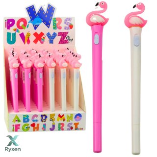 Długopis Świecący Różowy Flaming Niebieski Tusz 0.7mm Mix