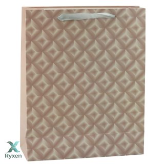 Torba Prezentowa Z Tłoczeniem Beżowa 32 x 26 x 10cm