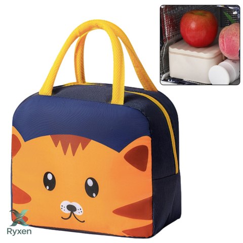 Torba Termiczna Izolacyjna Śniadaniowa Lunch Bag Kot Granatowa 23cm