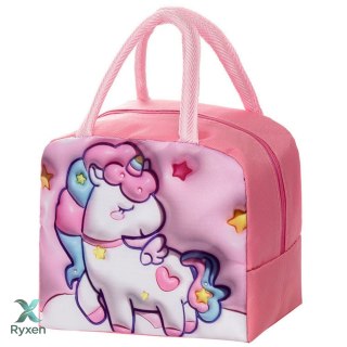 Torba Termiczna Śniadaniowa Na Lunch Jednorożec Różowa 23cm