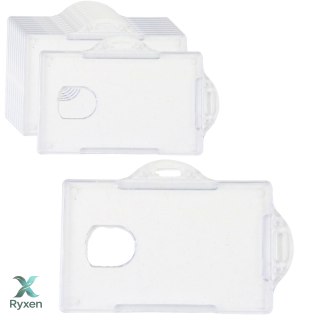 Etui Poziome Na Identyfikator Karty Twardy Plastik Przeźroczyste 10szt.