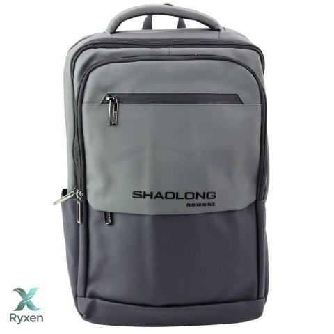 Plecak Miejski Biznesowy USB Kieszeń Na Laptopa Czarno Szary 16L 41cm