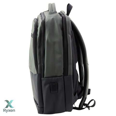 Plecak Miejski Biznesowy USB Kieszeń Na Laptopa Czarno Szary 16L 41cm
