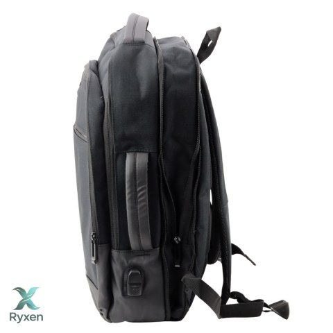 Plecak Biznesowy USB Kieszeń Na Laptopa Czarny 16L 45cm