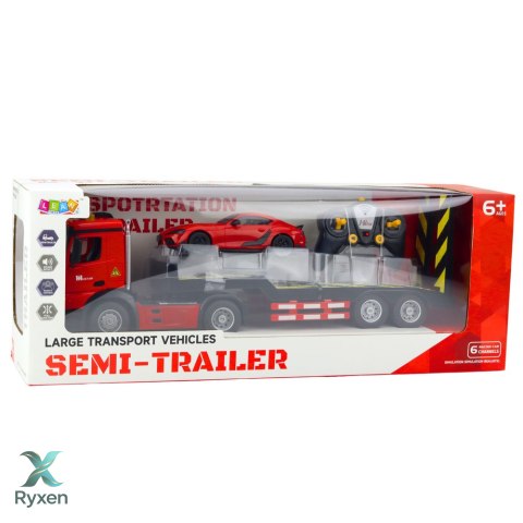 Zestaw Laweta Zdalnie Sterowana RC Auto Sportowe Osobowe Czerwone 1:16