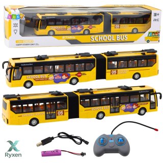 Autobus Szkolny Trolejbus Przegubowy Zdalnie Sterowany RC 1:32 Żółty