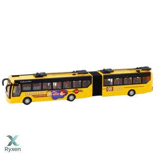 Autobus Szkolny Trolejbus Przegubowy Zdalnie Sterowany RC 1:32 Żółty
