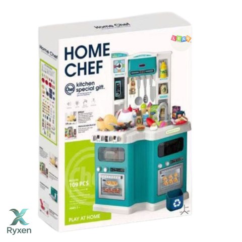 Duża Kuchnia Dla Dzieci Home Chef Dźwięki Gotowania Akcesoria 109 el.
