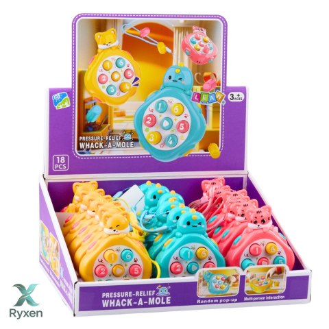 Mini Whack-A-Mole Gra Zręcznościowa Zwierzęta Liczby Kolorowe Mix