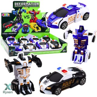 Auto Robot 2w1 Samochód Sportowy Policyjny Napęd Mix