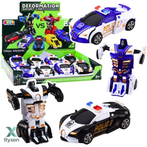 Auto Robot 2w1 Samochód Sportowy Policyjny Napęd Mix