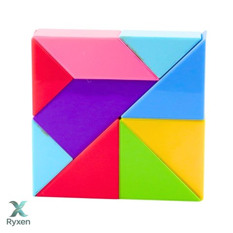 Klocki Magnetyczne Tangram Kolorowa Układanka Naklejki 9 el.