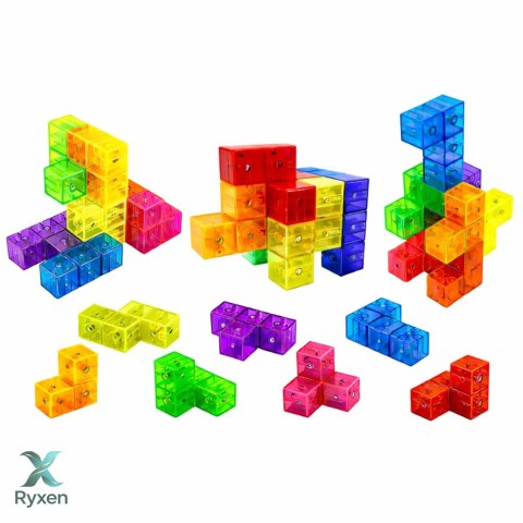 Klocki Magnetyczne Układanka Magic Cube 156 Kart Z Wyzwaniami 9 el.