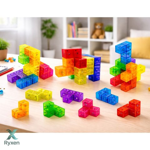 Klocki Magnetyczne Układanka Magic Cube 156 Kart Z Wyzwaniami 9 el.