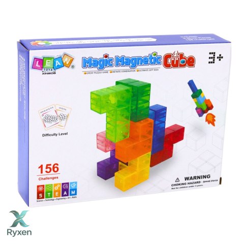 Klocki Magnetyczne Układanka Magic Cube 156 Kart Z Wyzwaniami 9 el.