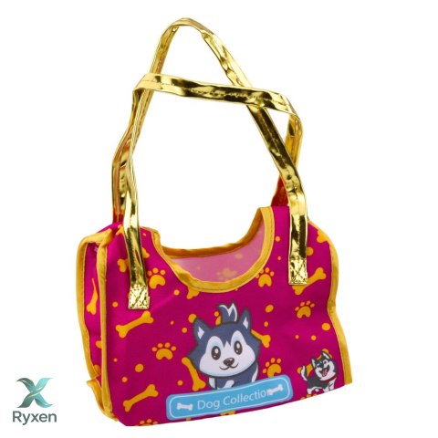 Piesek Husky W Torebce Pluszowy Maskotka Przytulanka Biało Szary