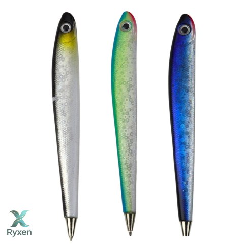 Długopis Ryba Mieniący Się Niebieski Tusz Kolorowy 12,5cm