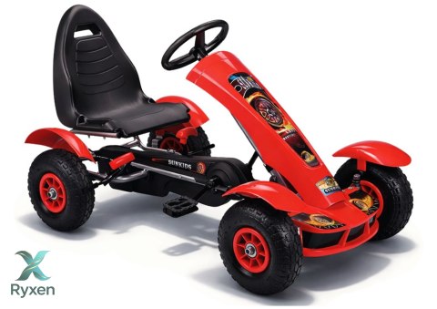 Sportowy Gokart Na Pedały F618 Pomowane Koła Obciążenie 50kg Czerwony