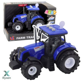 Traktor Farmerski Rolniczy Światła Dźwięki Niebieski 1:36