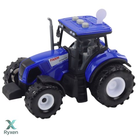 Traktor Farmerski Rolniczy Światła Dźwięki Niebieski 1:36
