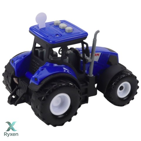 Traktor Farmerski Rolniczy Światła Dźwięki Niebieski 1:36