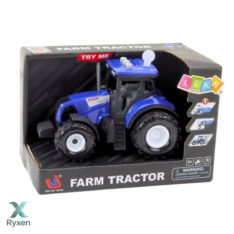 Traktor Farmerski Rolniczy Światła Dźwięki Niebieski 1:36