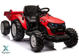 Traktor Na Akumulator HC-306 Czerwony Z Przyczepą 24V