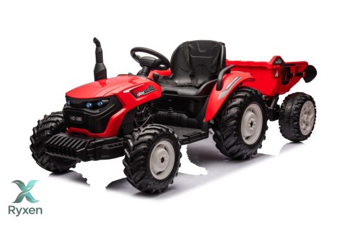 Traktor Na Akumulator HC-306 Czerwony Z Przyczepą 24V