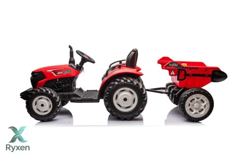 Traktor Na Akumulator HC-306 Czerwony Z Przyczepą 24V