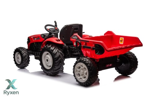 Traktor Na Akumulator HC-306 Czerwony Z Przyczepą 24V