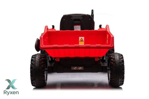 Traktor Na Akumulator HC-306 Czerwony Z Przyczepą 24V