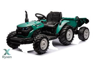 Traktor Na Akumulator HC-306 Z Przyczepą Ciemno Zielony 24V