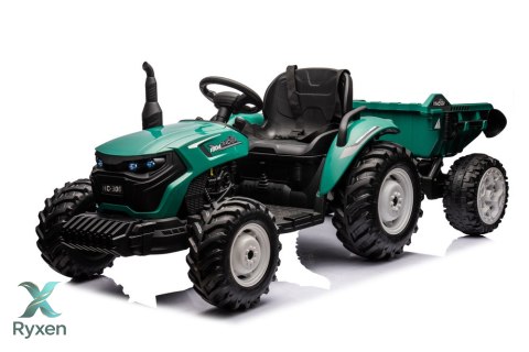 Traktor Na Akumulator HC-306 Z Przyczepą Ciemno Zielony 24V