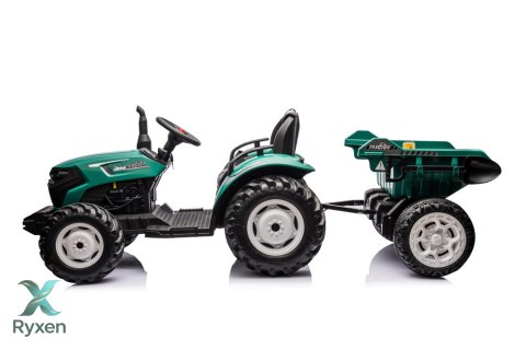 Traktor Na Akumulator HC-306 Z Przyczepą Ciemno Zielony 24V