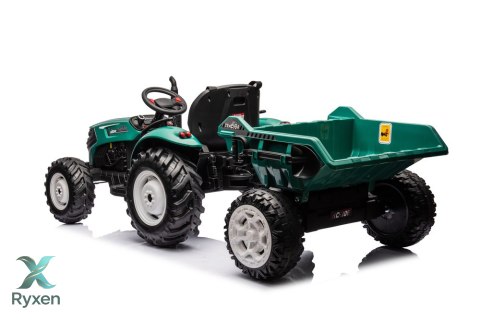 Traktor Na Akumulator HC-306 Z Przyczepą Ciemno Zielony 24V