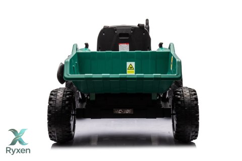 Traktor Na Akumulator HC-306 Z Przyczepą Ciemno Zielony 24V